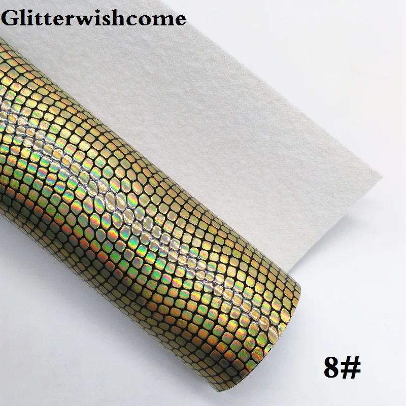Glitterwishcome 21X29 см A4 Размеры виниловые обои для банты тиснением радужные туфли из Кожи Ящерицы; по низкой Искусственная кожа листы для банты, GM178A