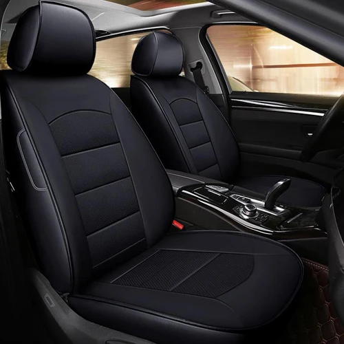 AUSFTORER Genuine Leather Covers Car for Hyundai ix35 Automobiles Seat Cover Cowhide Leather