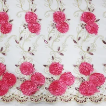 5yards/Lot Chiffon, Lace, 3d Chiffon flower lace fabric, Hand Applique Fabric, Embroidery Flower Dress, DIY Wedding Dress Fabric 5yards/Lot Chiffon, Lace, 3d Chiffon flower lace fabric, Hand Applique Fabric, Embroidery Flower Dress, DIY Wedding Dress Fabric