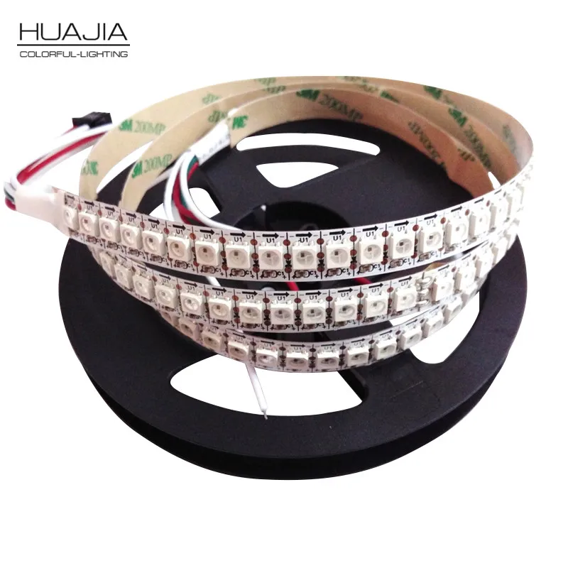 2 м WS2812B 5050 RGB Светодиодная лента 144LED/M черно белая печатная плата индивидуальная