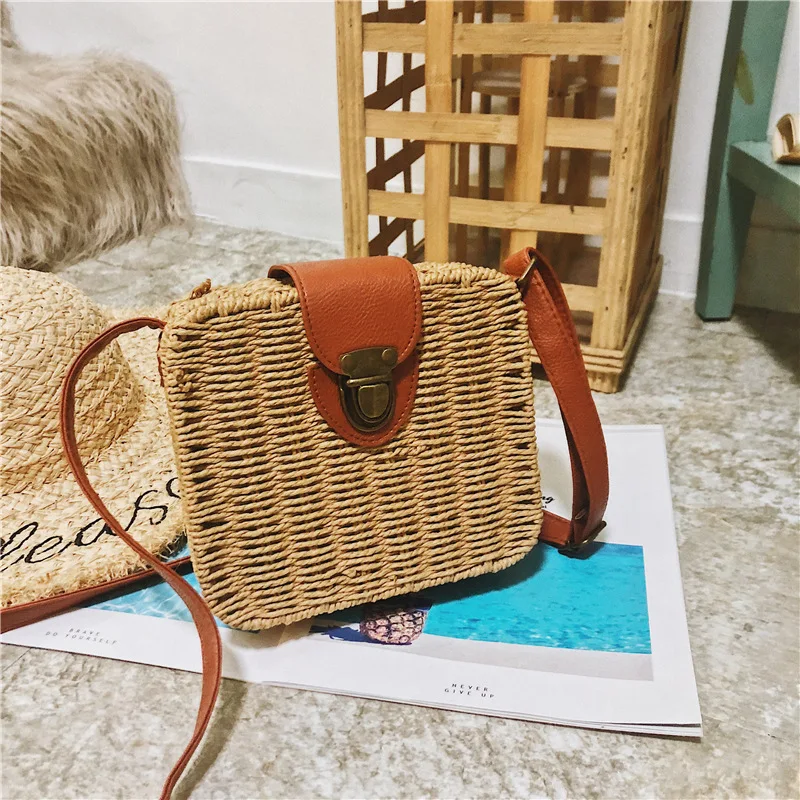 

Female Straw Beach Bag Crossbody Bags For Women 2020 Summer Wicker Designer Handbags Ladies Rattan Shoulder Messenger Bag Sac A