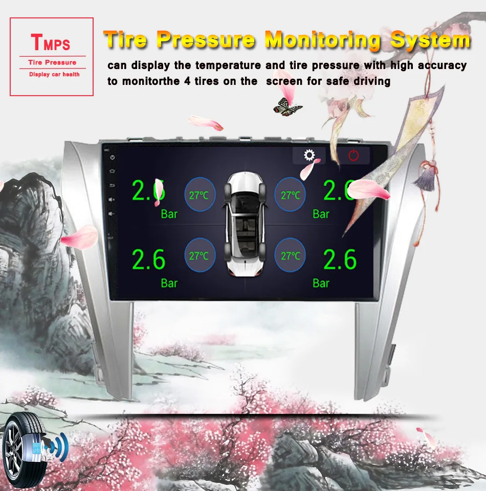 Excellent HD IPS 1024*600 Android 9.0 4G RAM car audio a/v multimedia gps navi system For toyota camry 2015 2016-19 3/4g wifi rds dab dvr 14