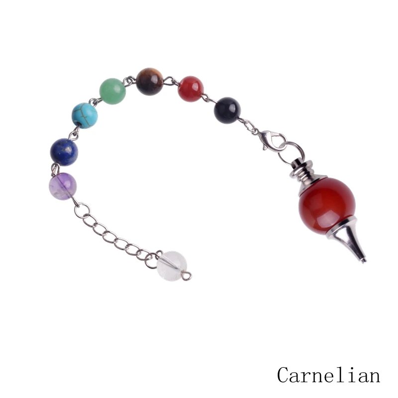 Летние аксессуары натуральные камни 7 Чакула рейки исцеляющий кристалл маятник