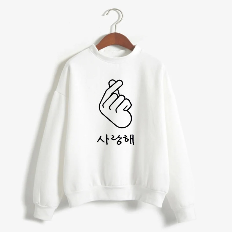Got7 Hangul толстовка с круглым вырезом для женщин Kpop Стиль пуловер с длинными рукавами толстовки осень зима теплый флис женская одежда - Цвет: 8