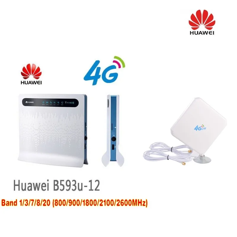 HUAWEI B593 LTE CPE 4G маршрутизатор со слотом для sim-карты B593u-12+ двойной 35dBi антенна 3g и 4G