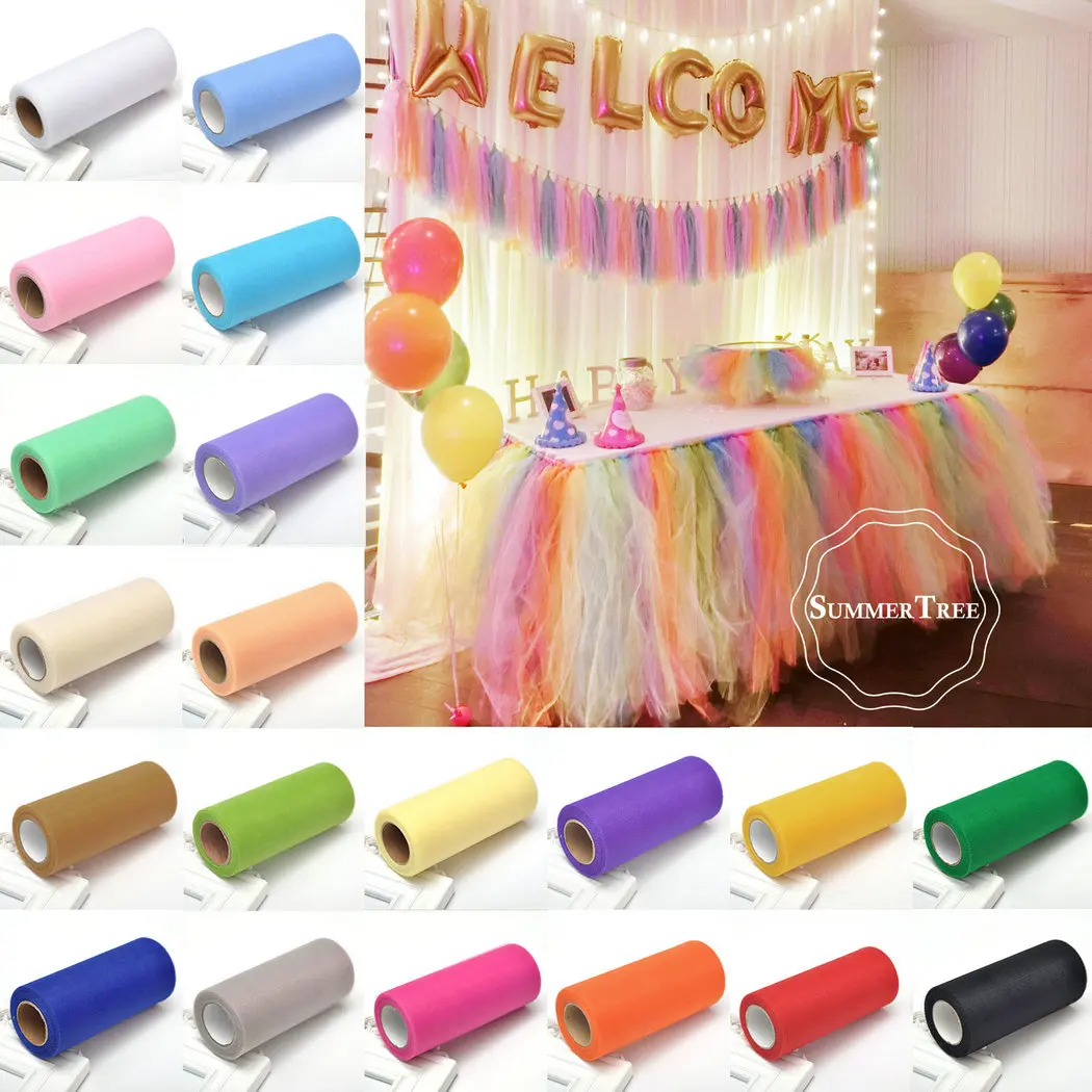 15cm Mesh Organza Ribbon Spool Tulle Rool Gift Wrap Tutu Wedding Party Decor 89