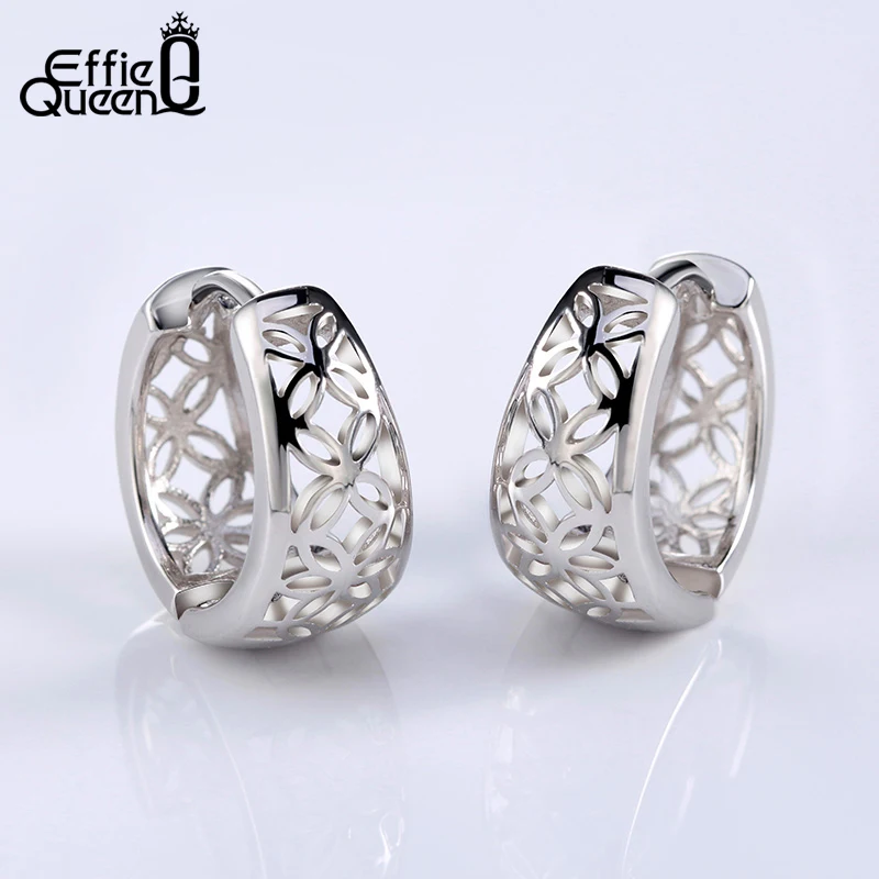 Женские серьги гвоздики Effie Queen Серебристые с цветком весна 2019|fashion stud earrings|stud