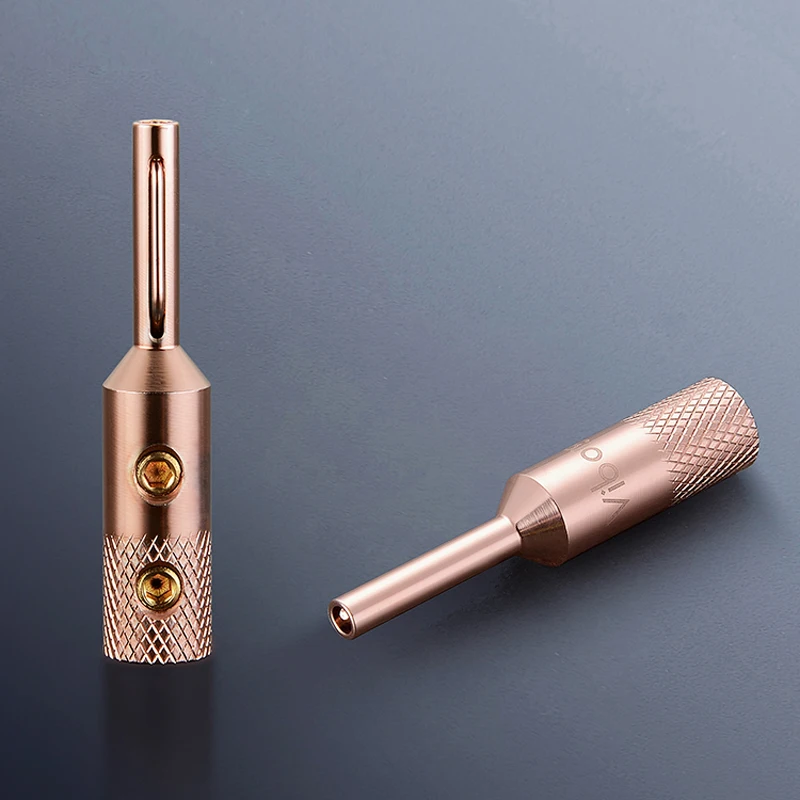 

Free shipping 4Pcs Viborg VB401 Pure Copper Banana Plug Speaker Cable Plug HIFI Audio banana Plug