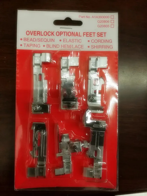 

SEWING ACCESSORIES 6 PIECE OPTIONAL OVERLOCK FEET FOOT KIT FOR JUKILOCK MO-50E A1A393000