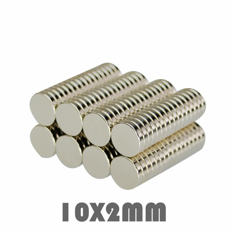 50/100/200 шт 10x2 мм супер мощный тонкая пластина из Неодимового Магнита постоянная N35