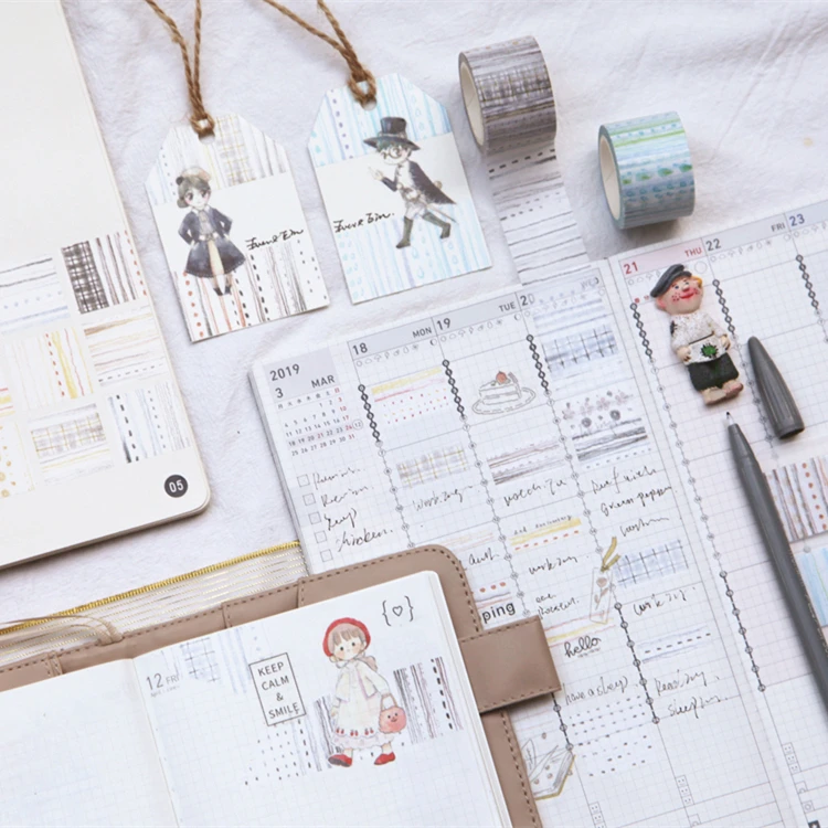 

25mm*6m Picnic Cloth Base Background retro Week Plan Collage Decoration Washi Tape DIY Planner Diary Scrapbooking Masking Tape