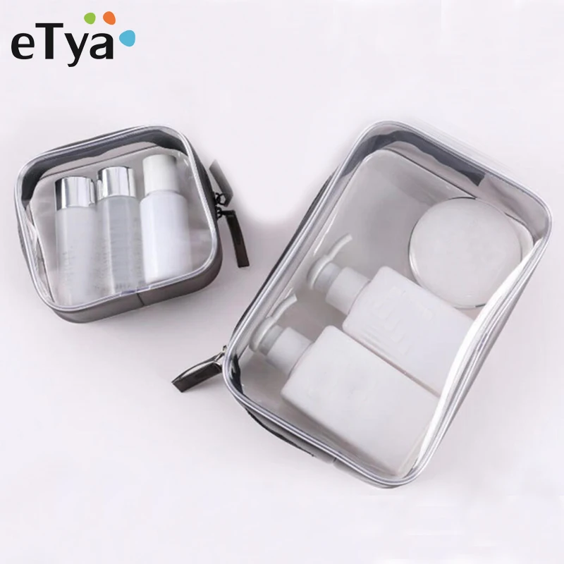  Travel Transparent Cosmetic Bag Women PVC Clear Make Up Case Zipper Makeup Beauty Organizer Toiletr