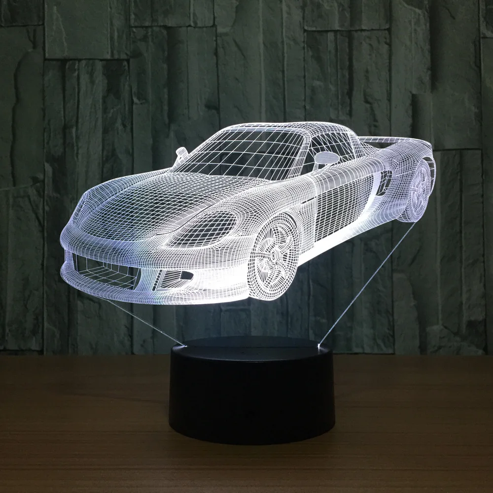 Супер автомобиль Ferrari настольная лампа 7 видов цветов Изменение Настольная 3d