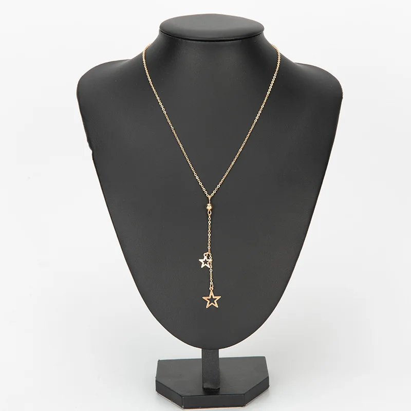 Новая мода ожерелье полые звезды пентаграмма цепи популярное ожерелье ювелирные изделия простые ожерелье женские оптом женский подарок NB102