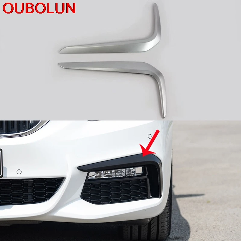 

ABS Chrome Matte Silver For BMW 5 Series G30 2017 2018 Sport Front Rear Foglight Fog Light Lamp Eyelid Eyebrow Cover Trim