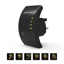 Wavlink N300 wifi repeater Mini WiFi Range Extender Wireless Signal Booster Build in Integration Antennas WPS Protection- Black