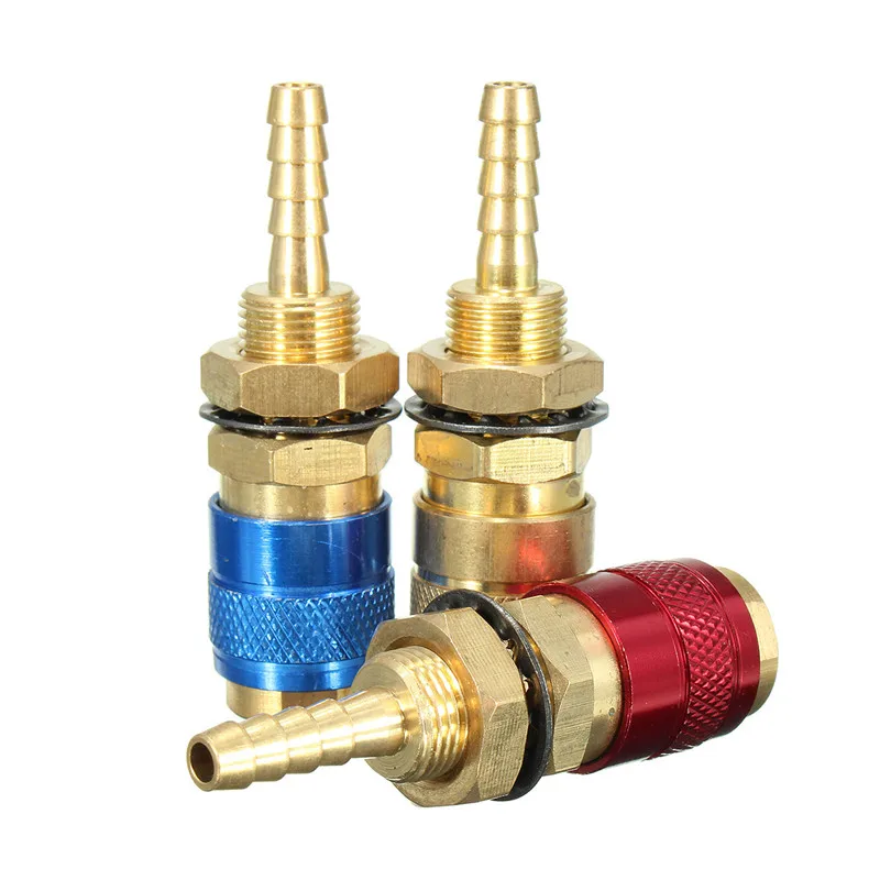 

1pc Gas & Water Quick Connector Water Cooled Torch for MIG TIG Welder Torch Red Circle+1pc 6mm Plug