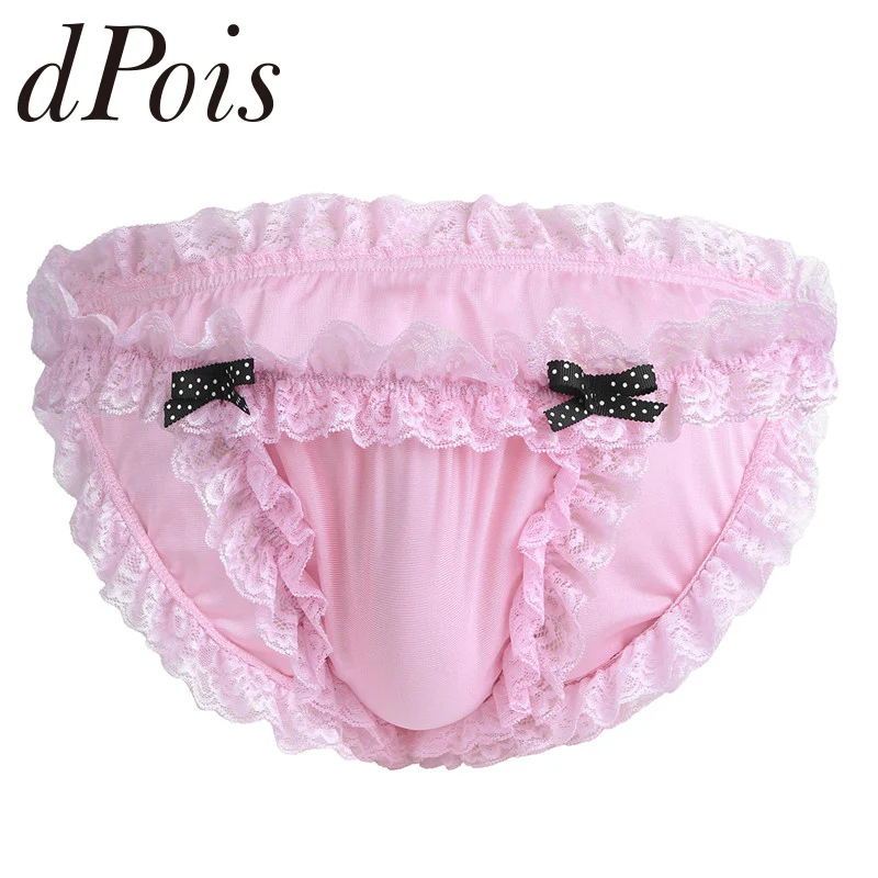 

Men Maid Lingerie Floral Ruffle Lace Sissy Underpants Sexy Gay Jockstraps Low-rise Panties Homme Underwear Soft Bikini Briefs