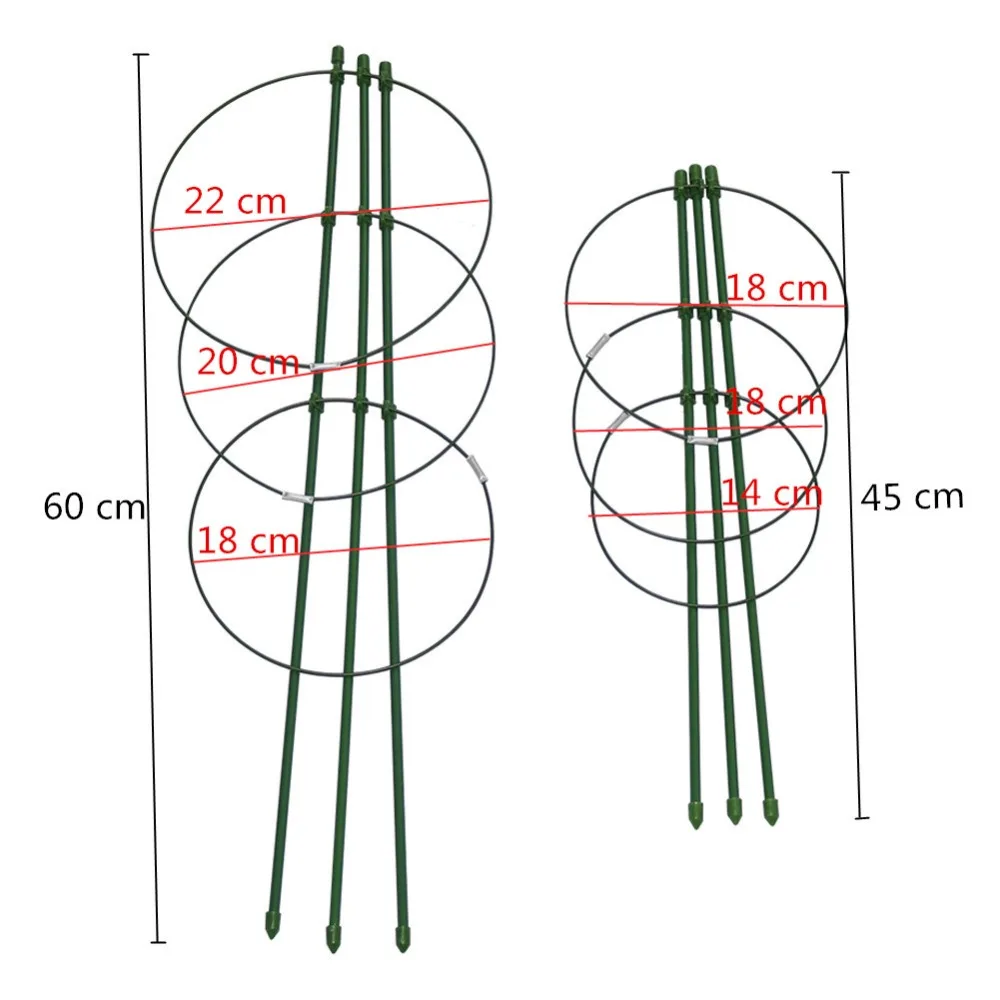 10 шт. прочная Ползучая лоза стойка с пластиковым покрытием стальная горшечная растительная Опора 45 см/60 см Цветочные овощи кронштейны