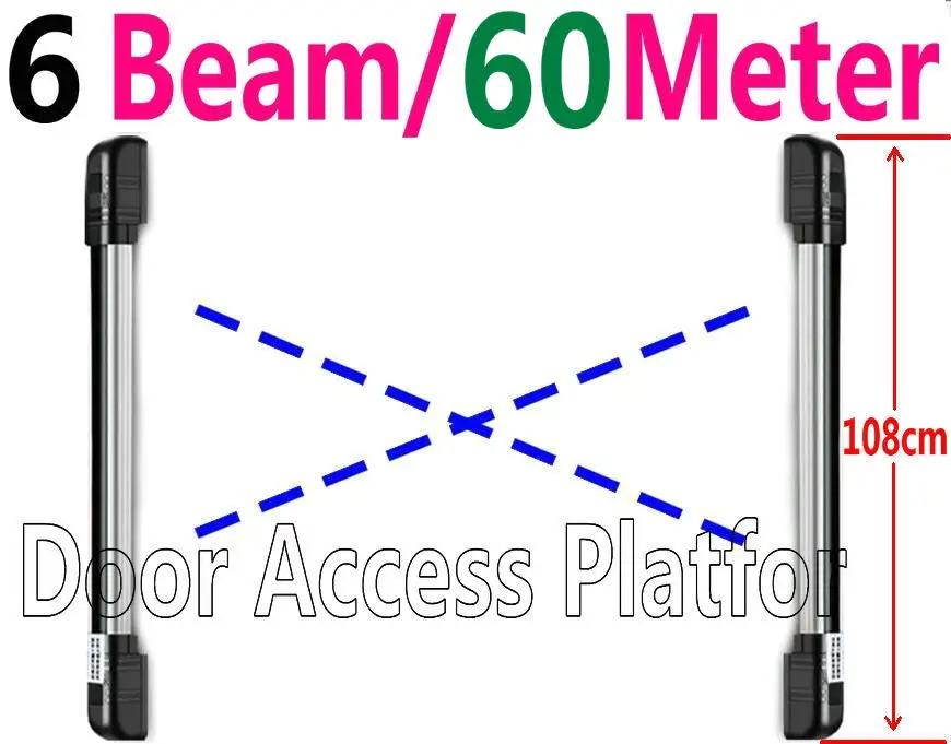 

6 Infrared Beams+60 Meter Detect Distance Office thieves Catching Window Sensor Gate Alarm Infrared Beam Barrier gate controls