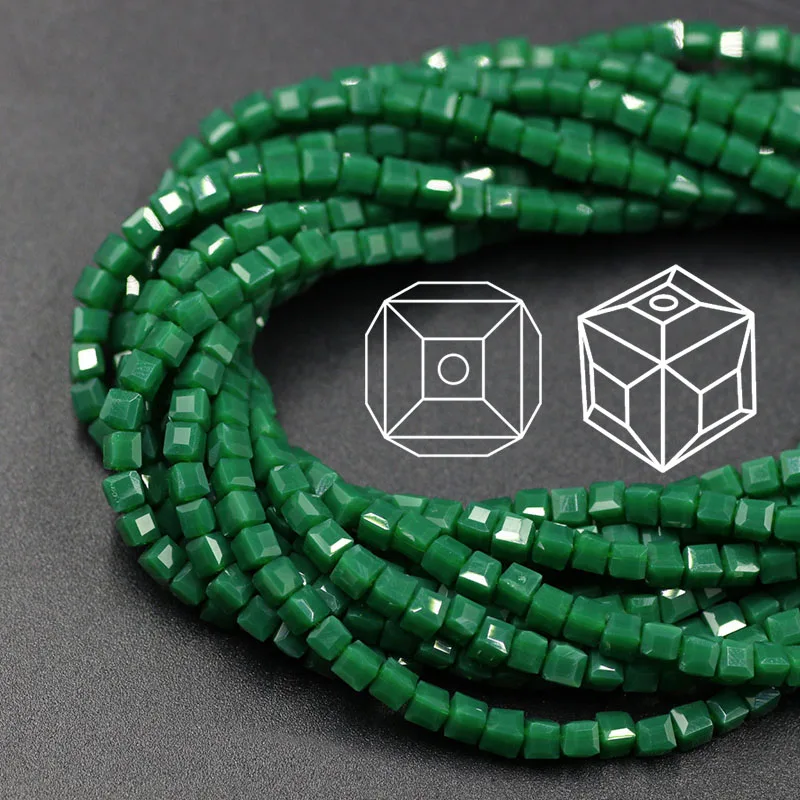 green porcelain Чешские квадратные разделитель со стразами бусины желтый 2/3 мм Гранёные с одной и плоские с другой стороны Стекло бисер кубической формы для рукоделие аксессуары ювелирные изделия - Цвет: green porcelain