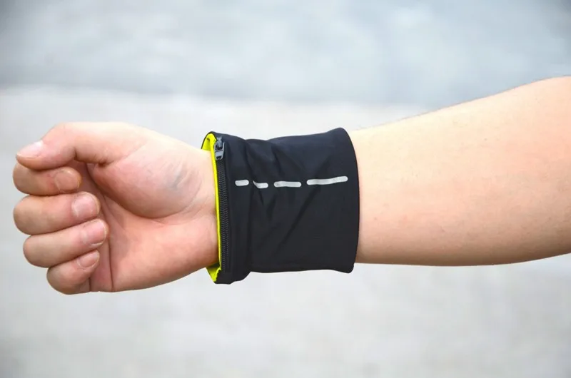 Светоотражающая молния карман обмотка для поддержки запястья ремни двойная лайкра фитнес Велоспорт спортивный браслет волейбол бадминтон Sweatband