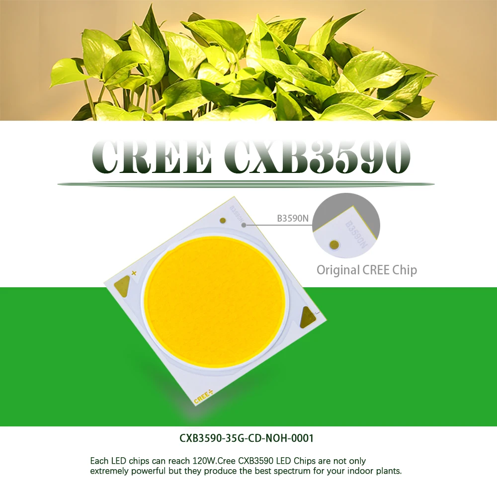 CREE COB CXB3590 светодиодный светильник для выращивания растений 3000K 3500K 5000K 80 CRI