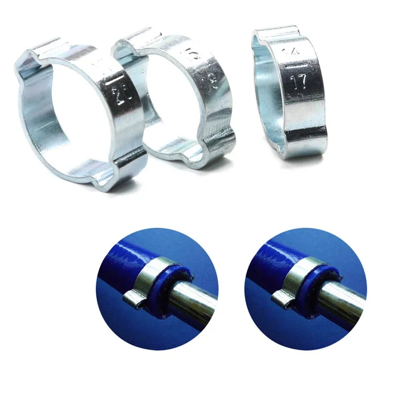 

10Pcs 5-20mm Hose Clamp Double Ears Clamp Worm Drive Fuel Water Hose Pipe Clamps Clips Hose Fuel Clamps Kit