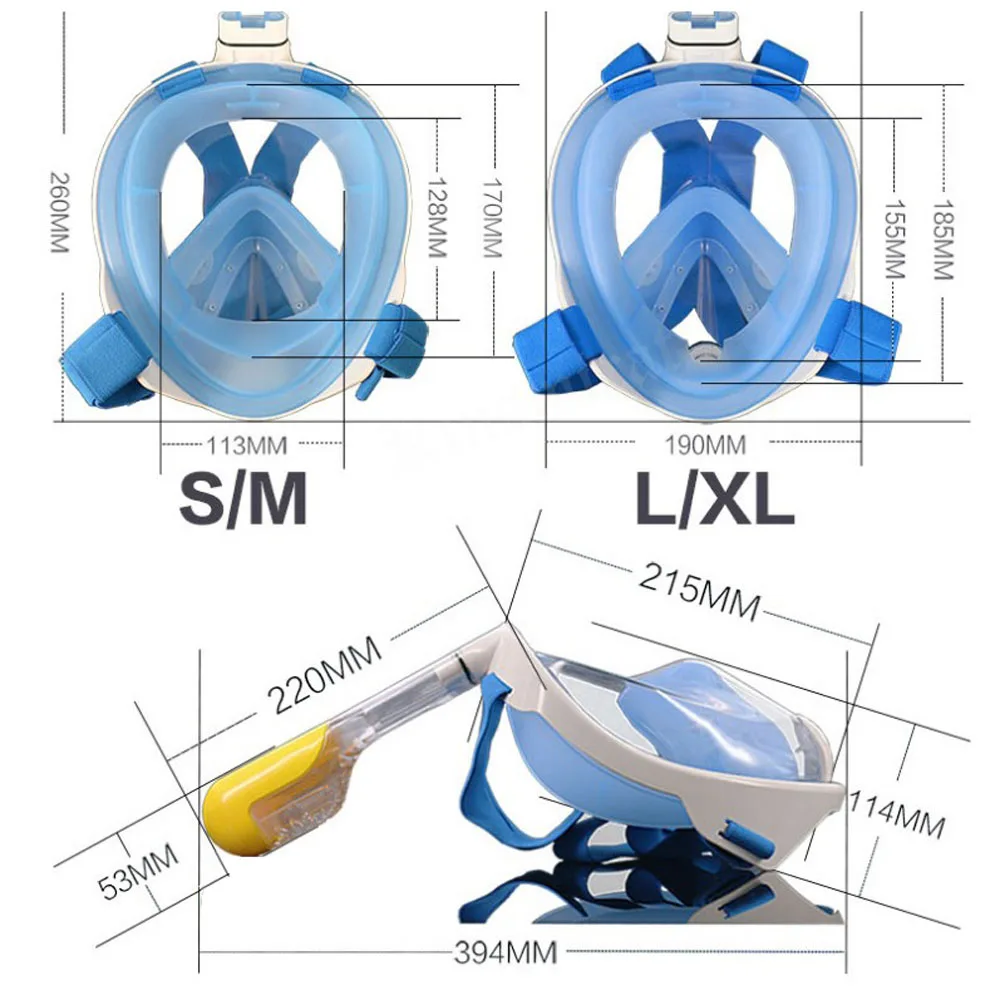Full Face Snorkeling Mask Set Diving Underwater Swimming Training Scuba Mergulho Snorkeling Mask For Gopro Camera