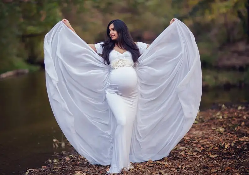 Shoulderless Maternity Pregnancy Dress Photography Props New Women Pregnant Dresses Maxi Maternity Gown Clothes For Photo Shoots (1)