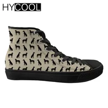 HYCOOL кроссовки; женская спортивная обувь; женская прогулочная обувь на плоской подошве с милым принтом собаки; спортивная обувь с высоким берцем; Уличная обувь на шнуровке