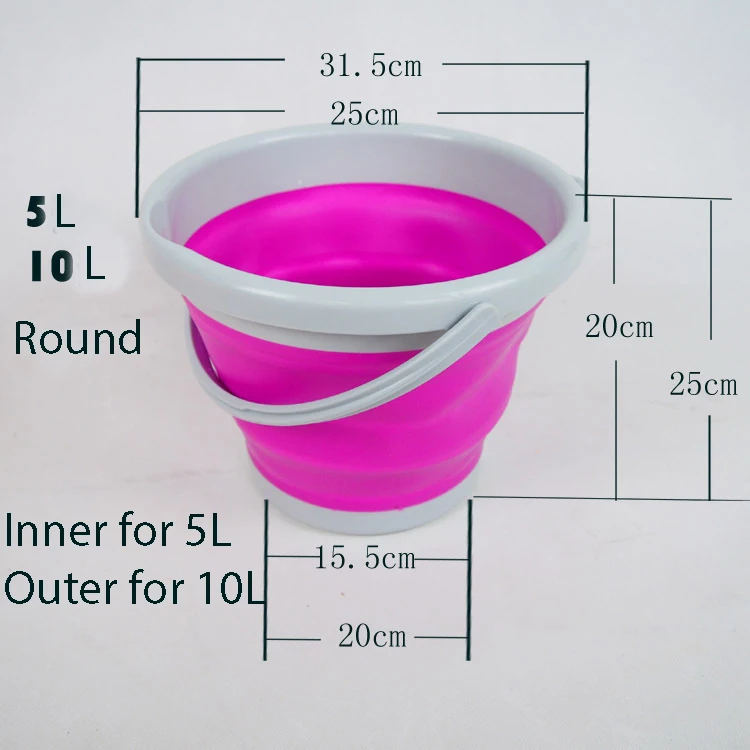 31,5 см 5/10L Портативный EVA Силиконовая Круглая квадратный рыболовное ведро инструменты сильный складной выдвижной утолщаются ведро воды