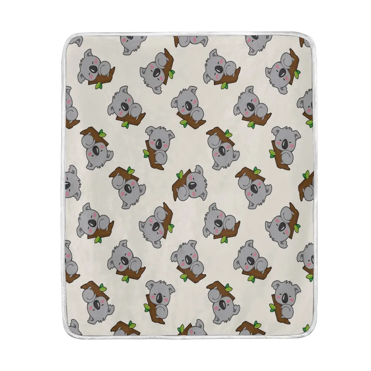 Cute Koala Bear Cartoon Climb Tree Blanket Soft Warm Cozy Bed Couch
