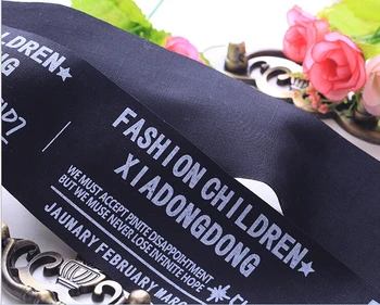 

free shipping customized clothing printed cotton labels loop fold/gift packing ribbon printing/garment printed labels/main label