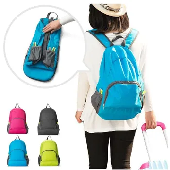 

Multifunctional outdoor waterproof double shoulder bag for folding portable travelling schoolbag