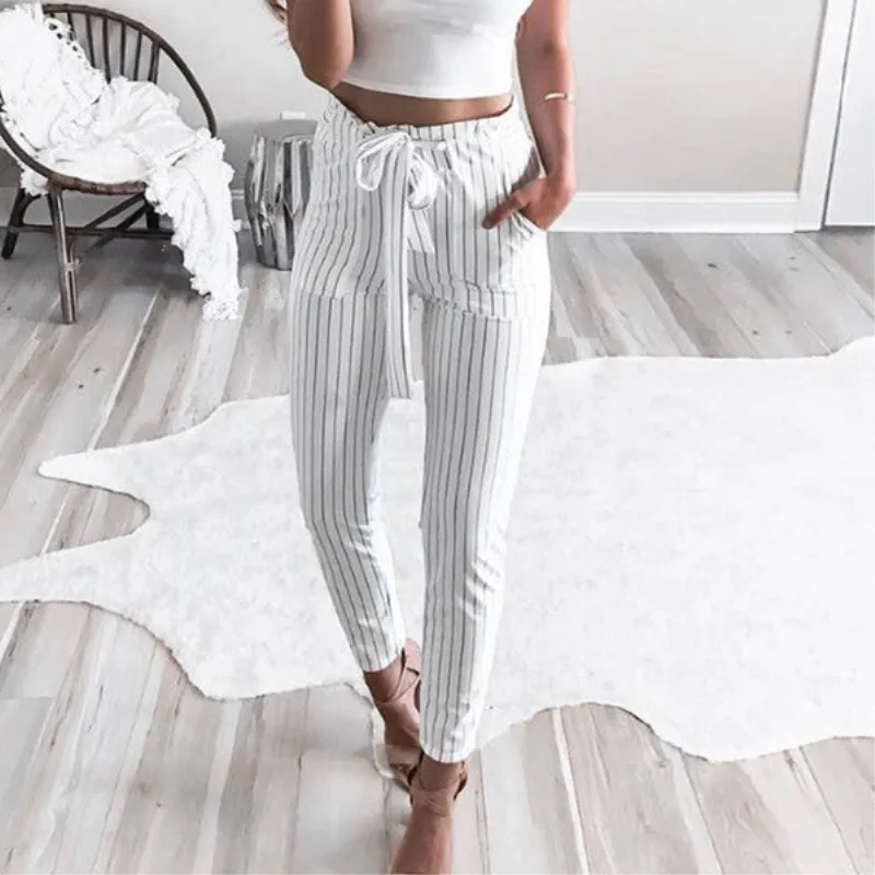 Summer Pants Women Large size Loose Elastic Waist Solid