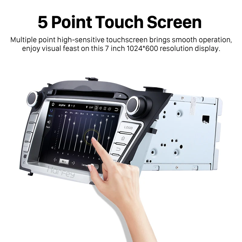 Flash Deal Harfey 7 inch 8-core Android 8.0 Car DVD Player GPS Navigation for 2009 2010 2011 2012 2013 2014 Hyundai with 4G+32G support 3G 2