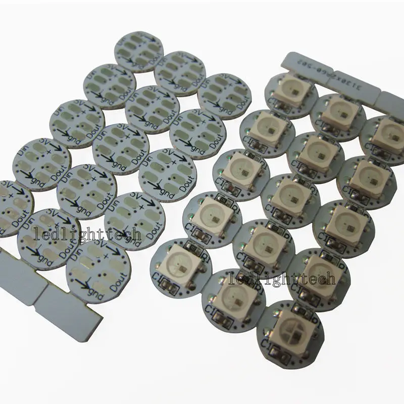 

100pcs WS2812B SK6812 5050 RGB LED & PCB Board 1-LED Addressable Module Pixel Light 5V mini PCB board (10mm*3mm) Heatsink