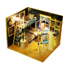 DIY Miniature Doll House Kits Space Dream 3D Manual Assembly Wood Mini Dollhouse Model Building Kits Children Assembled Toys