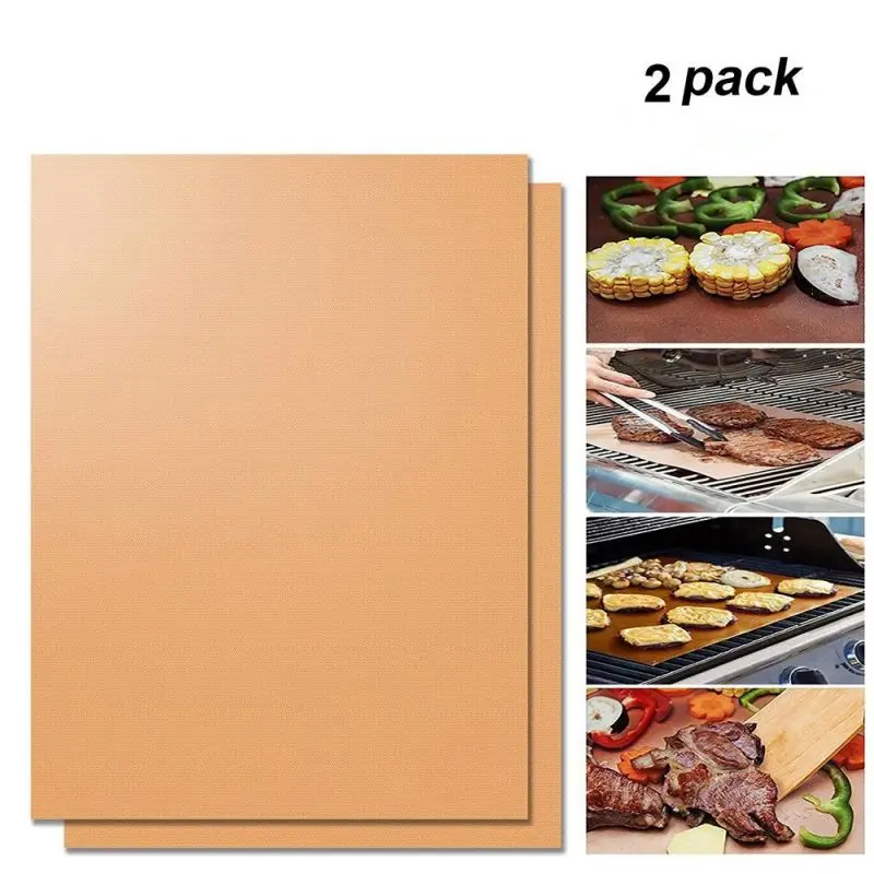 

Heat Resistant BBQ Grill Mat Copper Bakeware Mat Barbecue Roast Sheet Portable Easy Clean Grill Pad BBQ Tool