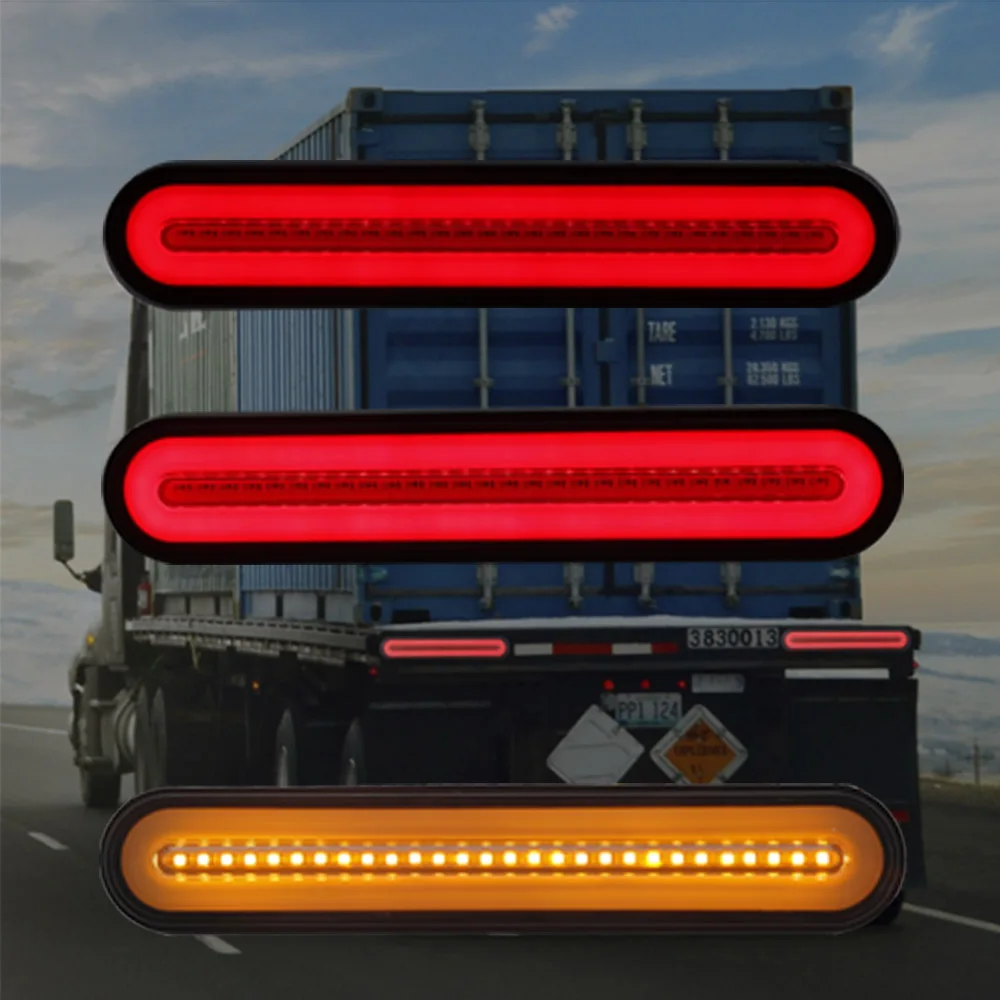 

2 PCS Waterproof 12V 24 Truck LED Tail Light Rear Lamp Stop Reverse Safety Indicator Fog Lights for Trailer Truck Car Taillights