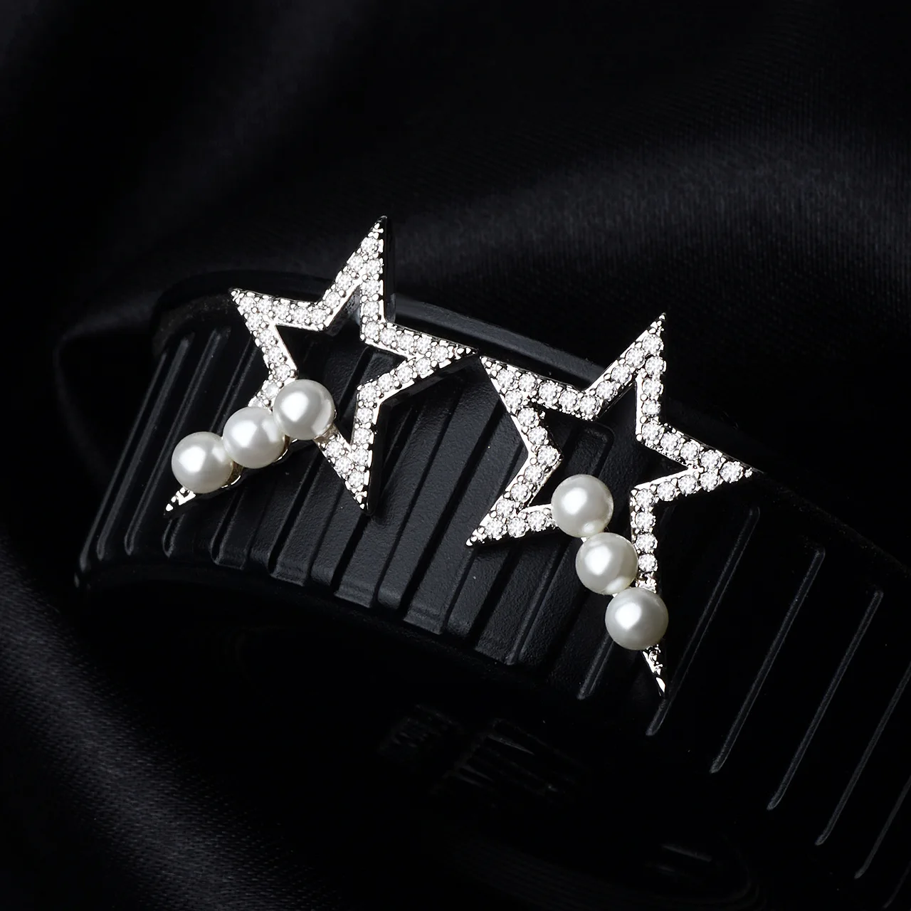 

S925 silver earring, Star studded pearl earrings, Valentine's day gift Fashion Jewelry Stud Earrings,
