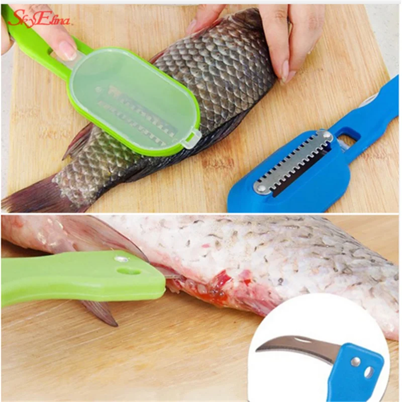 Home Kitchen Garden Cooking Tool Clean Convenient Scraping Scale Kill Fish With Knife Machine Accessories 6z |