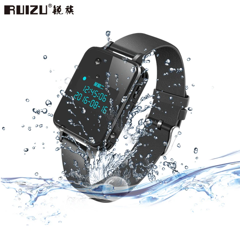 

RUIZU K18 MP3 Player Bluetooth Waterproof Digital Voice Recorder 16GB/8GB Wristband HiFi Lossless Music Watch Noise Reduction