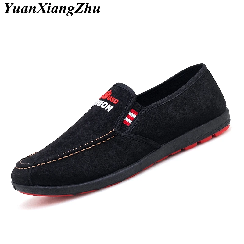 Men Shoes 2018 Spring/Autumn Black/Blue Men Canvas Shoes Fashion Solid Men Loafers High Quality Slip-On Casual Shoes Man Flats
