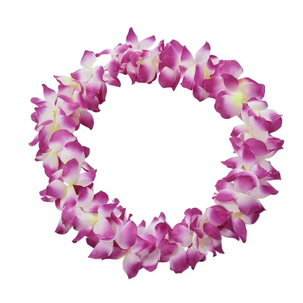 Черлидинг сувениры Beach тропический цветок Цепочки и ожерелья Гавайских Луо лепесток Лейс фестиваль украшения свадебные принадлежности 1 шт