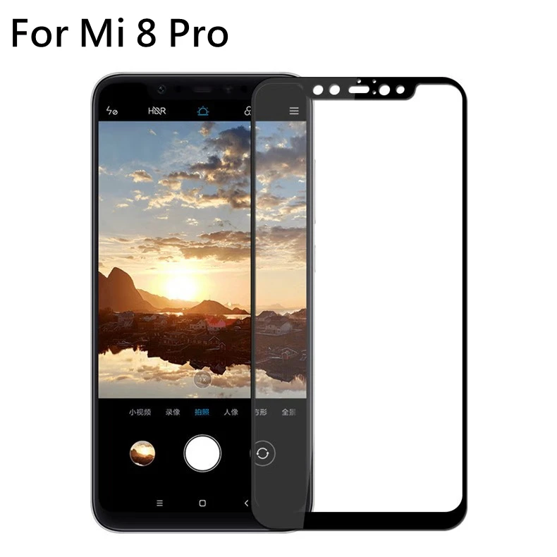 2 шт полное покрытие закаленное стекло для Xiaomi Mi 8 Lite 9H против царапин безопасная защита экрана стекло для Xiaomi Mi 8 Pro - Цвет: For Mi 8 Pro