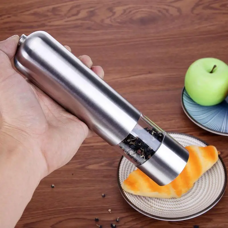 

Smart Gravity Sensing Electric Stainless Steel Pepper Muller Spice Sauce Mill Grinding with 3 LED Light Kitchen Tools & Gadgets