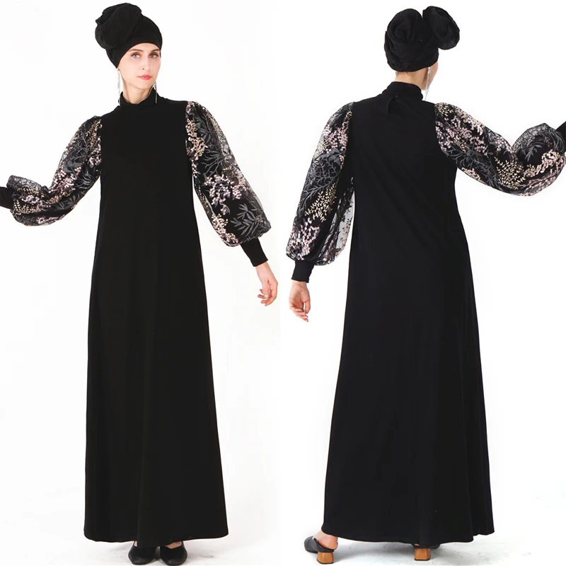 

Black Abaya Kaftan Muslim Dress Vestidos Caftan Ramadan Turkey Dubai Women Arabic Hijab Dress Turkish Elbise Islamic Clothing