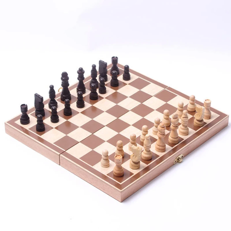 

Funny Folding Folable Wooden International Chess Board Game Funny Strategy Games Sports Entertainment